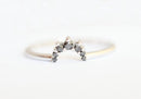 Round Black Diamond Crown Wedding Ring