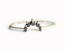 Round Black Diamond Crown Wedding Ring
