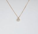 Round White Diamond Bezel Necklace