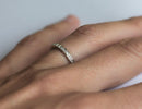 Round White Diamond Eternity Wedding Band with square texture