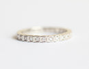 Round White Diamond Eternity Wedding Band with square texture