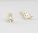 Pear-cut white diamond stud earrings