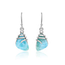 Boucle d'oreille pendante larimar des caraibe