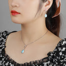 Pendentif en argent et pierre larimar femme