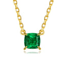 Collier argent pierre verte