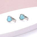 Boucle d'oreille larimar coeur