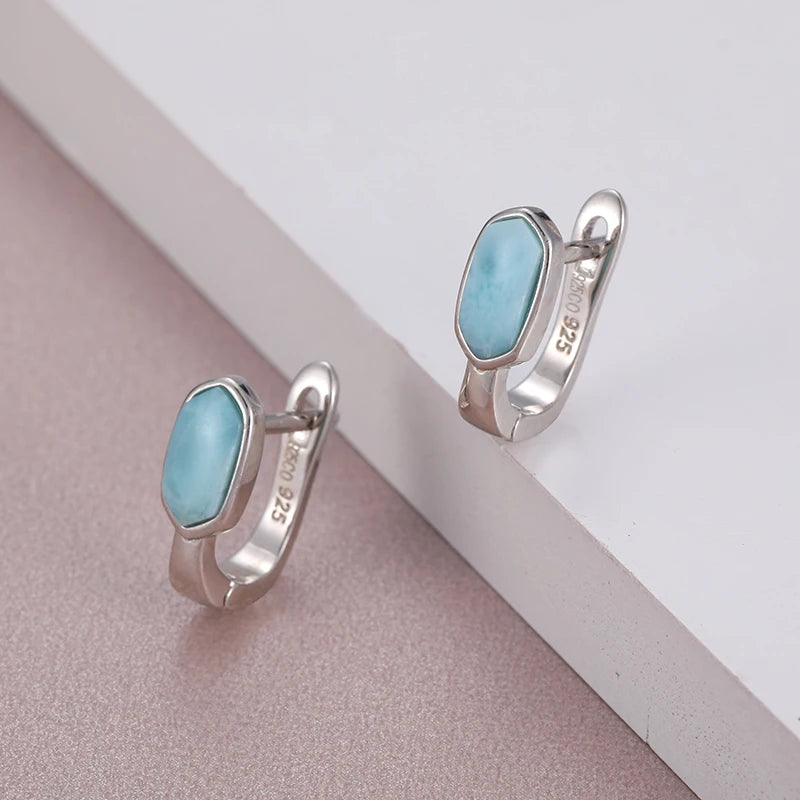 Boucle d'oreille larimar