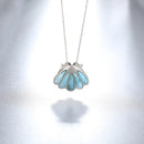 Collier larimar coquillage