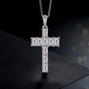 Collier croix moissanite argent