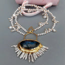 Pendentif labradorite bleue