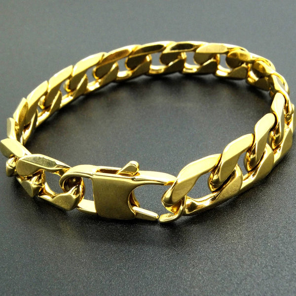 Bracelet plaqué or homme