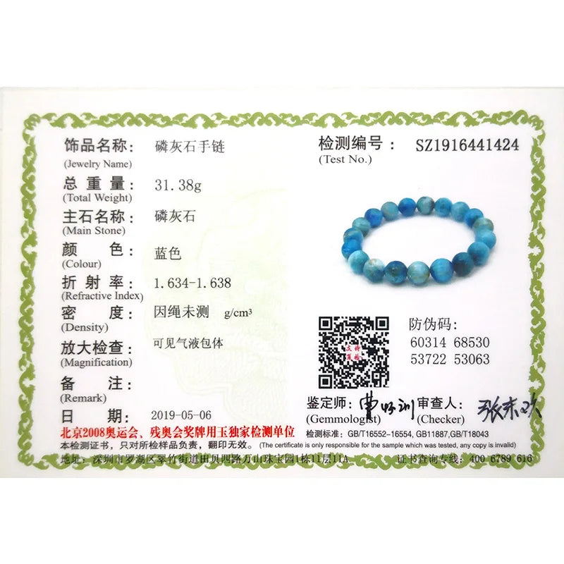 Bracelet apatite bleu