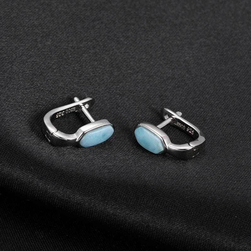 Boucle d'oreille larimar