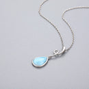 Pendentif en argent et pierre larimar femme