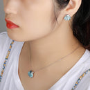 Collier larimar coquillage