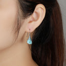 Boucle d'oreille pendante larimar des caraibe