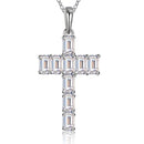 Collier croix moissanite argent