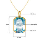 Pendentif aigue marine or