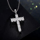 Collier croix moissanite argent