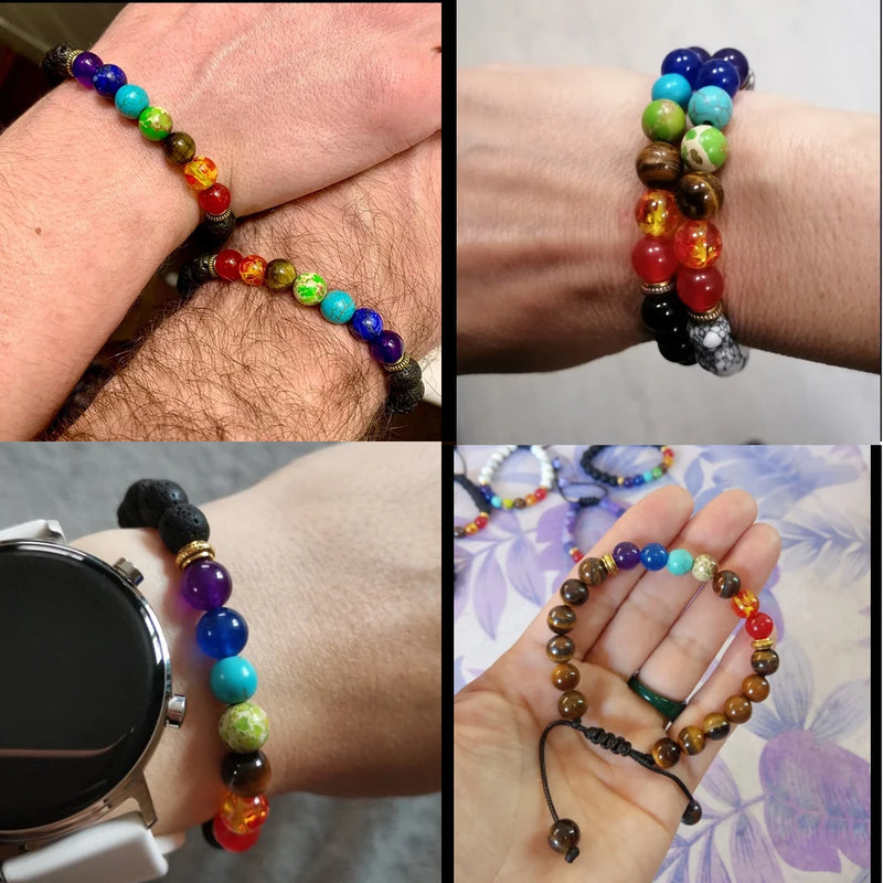 Bracelet 7 chakras vraies pierres