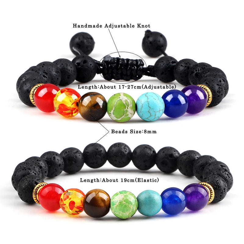 Bracelet 7 chakras vraies pierres