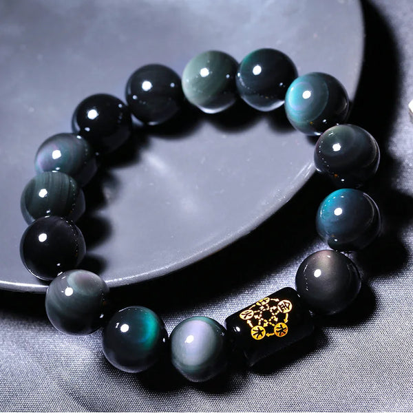 Bracelet obsidienne oeil céleste