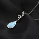 Pendentif en argent et pierre larimar femme