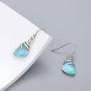 Boucle d'oreille pendante larimar des caraibe