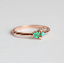 Pear Emerald Cluster Ring with Turquoise and Diamonds