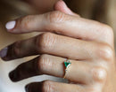 Triangle-Cut Emerald Cluster Ring with White Round Diamonds