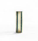 double emerald inlay mens band