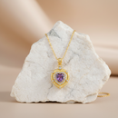 Pendentif coeur amethyste