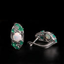 Boucle d'oreille opale argent