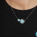 Pendentif rond larimar