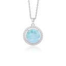 Collier larimar pierre ronde