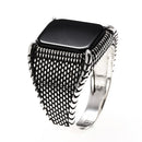 Bague argent avec pierre pour homme
