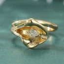 Bague dorée zirconium