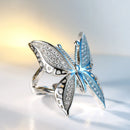 Bague argent papillon