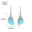 Boucle d'oreille pendante larimar des caraibe