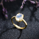 Bague or pierre de lune