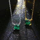 Collier argent pierre verte