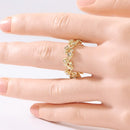 Bague doré couronne fleur