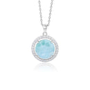 Collier larimar pierre ronde