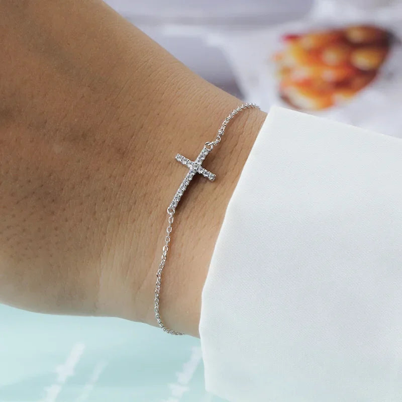 Bracelet croix en argent