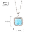 Pendentif argent larimar carré
