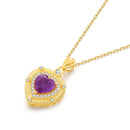 Pendentif coeur amethyste