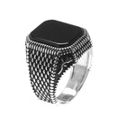 Bague argent avec pierre pour homme