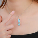 Pendentif ovale larimar