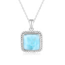 Pendentif argent larimar carré