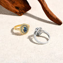 Bague bleu argent